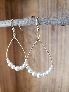 Crystal And Pearl Drop Earrings, Minimalist Wedding Earrings, Artsy Earrings, Boho Wedding Earrings, Teardrop Bridal Earrings, Earrings Crystal, Pearl Hoop Earrings, Earrings Minimalist