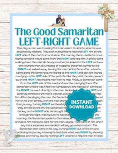 the good samarian left - right game is shown in this printable version