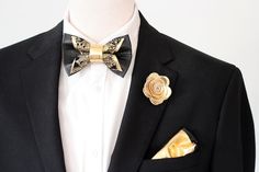 Check out this item in my Etsy shop https://www.etsy.com/listing/1346660725/black-and-gold-mens-bow-tie-for-men Elegant Gold Tuxedo For Formal Occasions, Elegant Gold Tuxedo For Party, Gold Dapper Bow Tie For Formal Occasions, Dapper Gold Bow Tie For Formal Occasions, Formal Gold Suit And Tie Accessories With Decorative Bow, Elegant Gold Tuxedo For Groom, Gold Bow Tie For Formal Occasions, Dapper Gold Accessories For Black Tie Suit, Gold Bow Tie With Detachable Bow For Formal Events