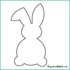 the outline of a bunny's head for an easter crafting project with text overlay