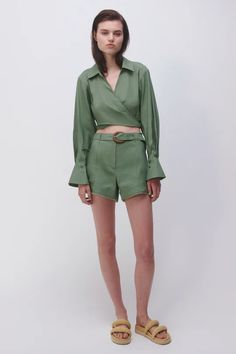 Kermit Short Summer Belt, 2023 Ready To Wear, Belted Shorts, Jonathan Simkhai, Mother Denim, Bowling Shirts, New Launch, Buckle Belt, Summer 2023