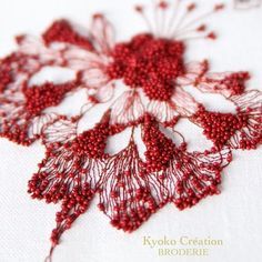 a close up of a piece of embroidery