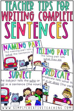 writing complete sentences worksheets and activities for students