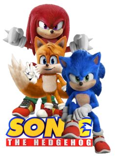 sonic the hedgehog and tails are standing next to each other in front of a white background