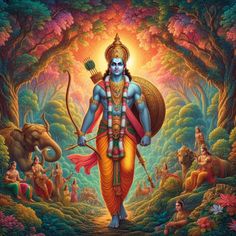 the hindu god is depicted in this painting