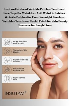 Amazon.com : Insutam Forehead Wrinkle Patches for Anti-wrinkles: Smile Line Remover Pads - Overnight Lift Lines Treatment 12prs : Beauty & Personal Care Tape For Wrinkles, Wrinkle Patches, Wrinkle Remedies, Laugh Lines, Eliminate Wrinkles, Smile Lines, Forehead Wrinkles, Lighten Skin, Skin Repair