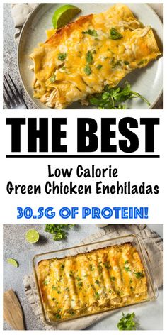 the best low calorie green chicken enchiladas