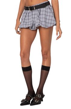 Take retro '90s style to the max with this ultrashort skort in crisp, classic plaid. Elastic waist Removable belt Lined 100% cotton Machine wash, dry flat Imported 90s Style, Retro 90s, Pacsun, 90s Fashion, Elastic Waist, Top Brands, Bubbles, Nordstrom, Plaid