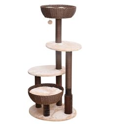 Fancy Cat Tower with Paper Rope Scratching Posts Small Cat Tree, Cat Climber, Modern Cat Tree, Cat Tree Condo, Wire Dog Crates, Luxury Cat, Cat Stands, Fancy Cats, Lovely Cat