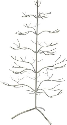 a metal tree is shown on a white background with the branches still attached to it