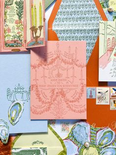 many different types of cards and envelopes