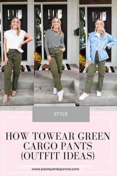 Here are 13 cute outfit ideas for green cargo pants! These are casual outfits, and ways to dress up cargo pants. Dress Up Cargo Pants, Green Cargo Pants Outfit Ideas, Cargo Pants Outfit Ideas, Green Cargo Pants Outfit, Shacket Outfit, Olive Green Cargo Pants, Pants Outfit Ideas, Cargo Pants Outfits, Cargo Pants Style