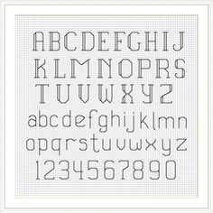 a cross stitched alphabet with numbers and letters in the middle, on a white background