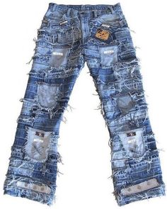 Handmade Jeans, Patched Denim Jeans, Rockstar Jeans, Denim Ideas, All Jeans, Stylish Jeans, Destroyed Denim, Denim Diy