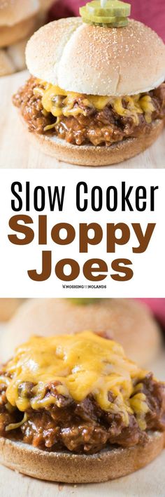 slow cooker sloppy joes with cheese on top