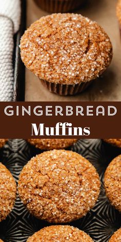 Moist gingerbread muffins are light and fluffy spiced ginger molasses muffins that are a perfect for Christmas morning breakfast. Gingerbread Muffins, Homemade Muffins, Lemon Glaze, Gingerbread Recipe, Food Cakes, Muffin Recipes, Holiday Baking, Christmas Baking, Scones