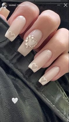 Girls Nails, Heart Nails, Chic Nails, Best Acrylic Nails