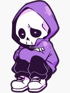 skeleton, depressed, sad, huddled, self hugging, purple hoodie, halloween, gloomy, sullen, down, lonely, melancholic, somber, demotivated, dejected Chibi Skeleton, Halloween Reaper, Skeleton Sticker, Purple Hoodie, The Haunting, Halloween Vibes, Creepy Halloween, Halloween Stickers, Grim Reaper