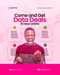 a man with his hands up in front of him and the words come and get data details