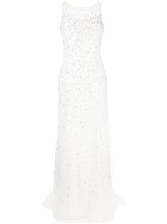 Find JENNY PACKHAM Ida Embellished Pleated Dress on Editorialist. ivory white sequin embellishment crystal embellishment round neck V-back sleeveless pleated skirt flared hem concealed rear fastening long length Dresses Sleeves, Jenny Packham Dresses, Summer Gowns, Fashion Png, Sequin Embellishment, Runway Inspiration, Wedding Guest Looks, Versace Outfit, City Dress