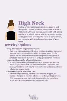 What Jewelry to Wear with High Neck Tops - click to get the full jewelry neckline guide! How To Wear Jewelry Tips, Jewellery Knowledge