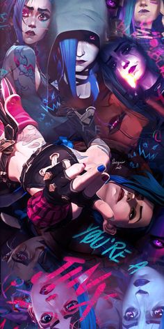 jinx by ig: theqwin Jinx Arcane Phone Wallpaper, Jinx Background Wallpaper, Jinx Iphone Wallpaper, Jinx Home Screen, Jinx Arcane Backgrounds, Jinx League Of Legends Wallpaper, Jinx Wallpaper Aesthetic, Jinx Phone Wallpaper, Jinx And Harley Quinn