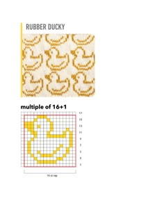 a cross stitch pattern with the words rubber ducky on it and an image of a banana