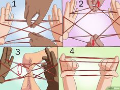 four steps to tie the hands together in order to help them learn how to do it