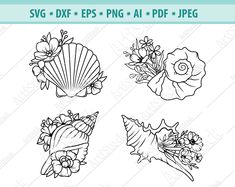 seashells and flowers svg files