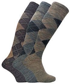 PRICES MAY VARY. A traditional argyle wool sock has always been considered as one of the essentials for a man’s sock drawer, this extra-long version will serve as a traditional looking sock that will cover your legs up to over the knee height. This 3 pack offers a soft touch on the foot, protection in rough terrains and warmth to trap the natural body heat that is created by your feet. The wide top of the socks provides intense comfort around the legs whilst a wool blend provides a soft cushion Argyle Dress, Fancy Socks, Advanced Knitting, Wool Blend Socks, Sock Drawer, Cold Temperature, Wool Socks, Sock Gifts, Dress Socks