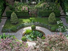 an aerial view of a garden with lots of flowers