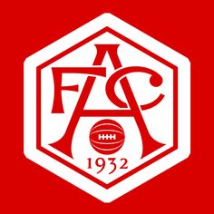 the fa logo on a red background, with white letters and an orange ball in the center