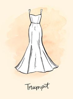 a drawing of a white dress with the word trampat written in black ink