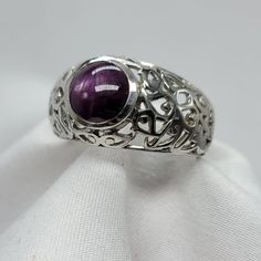 Nwot Women's 925 Sterling Silver Purple Moonstone Designed Stone With A Beautiful Lattice Design. The Ring Is Size 9. Funky Jewelry Silver, Silver Amethyst Ring With Polished Finish For Anniversary, Silver Amethyst Ring With Intricate Design For Anniversary, Silver Amethyst Ring With Stone Setting, Silver Sterling Silver Ruby Ring For Anniversary, Anniversary Sterling Silver Ruby Ring In Silver, White Gold Sterling Silver Ruby Ring Stamped 925, Silver Amethyst Ring In Sterling Silver, Sterling Silver Ruby Ring In White Gold