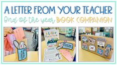 a letter from your teacher end of the year book companion with pictures of books on it