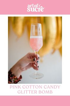 Rip, Drop, Pour, Sip! Our glitter bombs are hand-spun puffs of cotton candy with edible glitter inside. Once the cotton candy is dropped into your favorite clear, bubbly beverage the cotton candy dissolves leaving your drink a magical, sparkly color and a touch sweeter. Cotton Candy Glitter, Candy Advent Calendar, Unique Wedding Receptions, Pink Cotton Candy, Pink Glitter, Champagne Flute