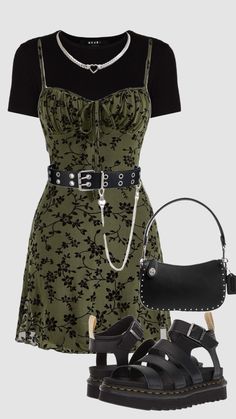 #grunge #alt #coach #docs #docmartens #slipdress Dark Feminine Style, Edgy Outfits, Grunge Outfits, Outfits Casuales, Aesthetic Outfits, Alternative Fashion, Clothing Ideas, Style Board, Fit Inspo