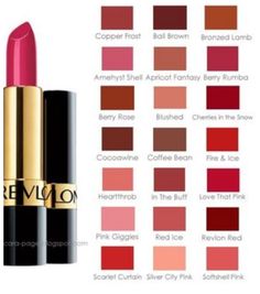 Revlon lipstick chart. Revlon Matte Lipstick, Lipstick Guide, Revlon Cosmetics, Best Matte Lipstick, Lipgloss Swatches, Revlon Lip, Revlon Makeup