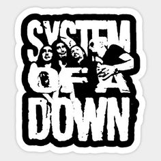 an image of some people with the words system of a down in white on a black background