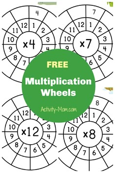 the free printable worksheet to help kids learn how to use multiplication wheels