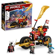 the lego ninja motorcycle is in its box and ready to be used as a toy