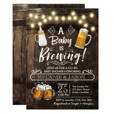 a baby is brewing party with beer and lights