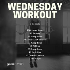 a poster with the words wednesday workout and an image of a woman doing aerial exercises