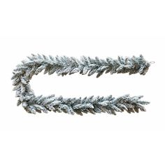 two christmas garlands with snow on them, one is white and the other is silver