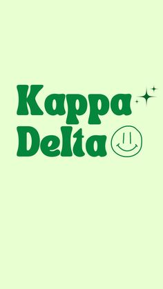 the logo for kappa delia is green and has a smiley face on it