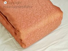 Indian Peach Gold Brocade Fabric By The Yard Banaras Wedding | Etsy Gold Brocade Fabric, Deity Clothes, Sewing Home Decor, Wedding Dress Costume, Wedding Dress Material, Banarasi Brocade, Sewing Cushions, Raw Silk Fabric, Silk Satin Fabric