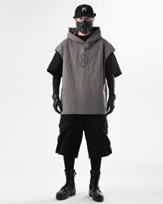 Dj Clothes Style, Modern Samurai Fashion, Side Background, Samurai Fashion, Dj Clothes, Techwear Hoodie, Armor Reference, Character Art Design, Body Template