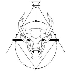 an animal's head is shown in the shape of a triangle with lines on it