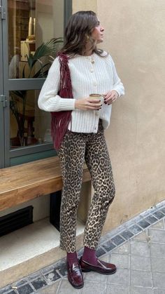 Dublin Street Style Ireland, Leopard Loafers Outfit, Cheetah Print Outfits, Day To Night Outfit, Tube Top And Skirt, Cheetah Nails, High Waist Long Skirt, Leopard Print Nails, Pleated Tops