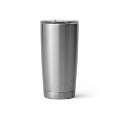 the yeti stainless steel tumbler is shown on a white background